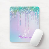 Niedlich Aqua Turquoise Unicorn Glitzer Tropfen Mo Mousepad (Mit Mouse)
