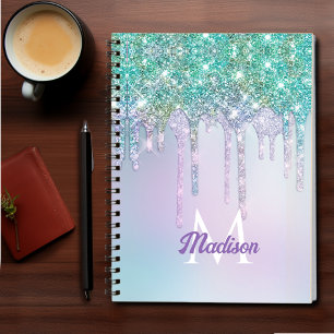 Niedlich Aqua Turquoise Unicorn Glitzer Tropfen Mo Notizblock