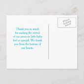 Niedlich Aqua Umbrella and Bow Baby Showroom Viele Ankündigungspostkarte (Rückseite)