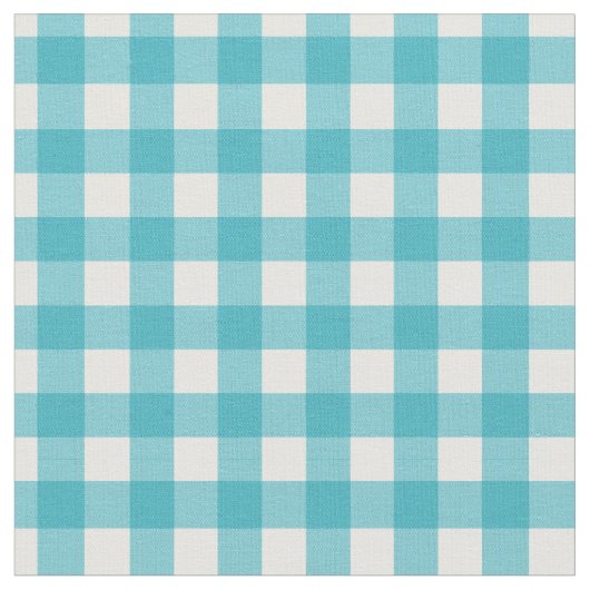 Niedlich Aquamarin Gingham Stoff (Nahaufnahme)