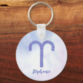 Niedlich Aries Astrologie Signieren Personalisiert Schlüsselanhänger (Rückseite)