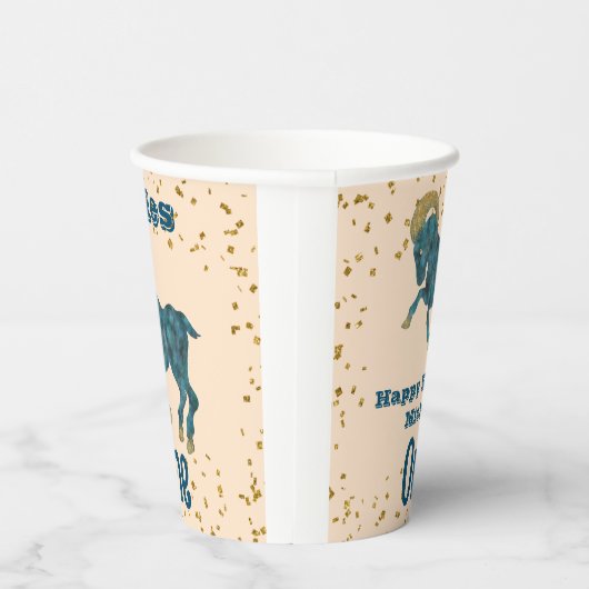 Niedlich Aries First Birthday & Gold Confetti Pappbecher (Rechts)