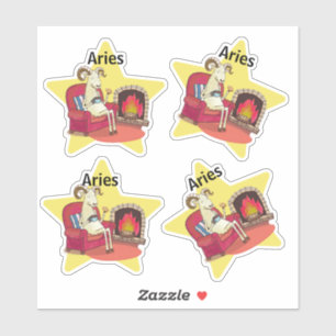 niedlich Aries the Ram zodiac star constellation Aufkleber