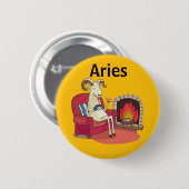 niedlich Aries the Ram zodiac star constellation Button (Vorne & Hinten)