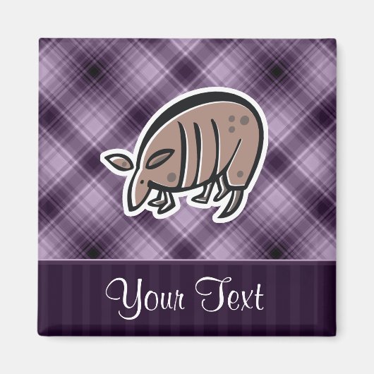 Niedlich Armadillo; Lila Magnet (Vorne)