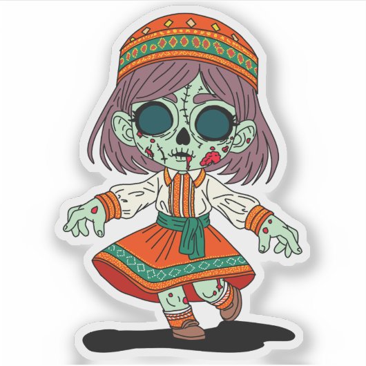 Niedlich Armenisch-Zombie Aufkleber (Vorderseite)