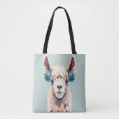Niedlich Art Aquamarin Pastell Llama Tasche (Vorderseite)