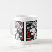Niedlich Art Deco Lady Kaffeetasse (Vorderseite Links)