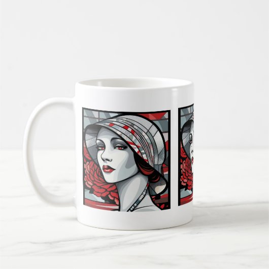 Niedlich Art Deco Lady Kaffeetasse (Links)