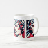 Niedlich Art Deco Lady Kaffeetasse (VorderseiteRechts)
