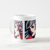 Niedlich Art Deco Lady Kaffeetasse (Vorderseite Links)