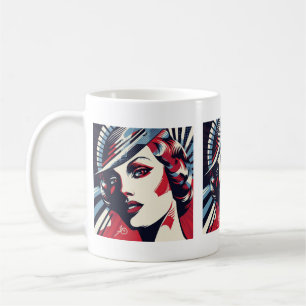 Niedlich Art Deco Lady Kaffeetasse
