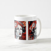 Niedlich Art Deco Lady Kaffeetasse (VorderseiteRechts)