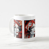 Niedlich Art Deco Lady Kaffeetasse (Vorderseite Links)