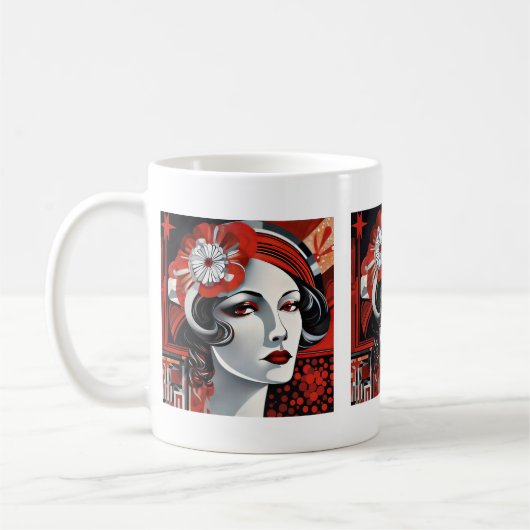 Niedlich Art Deco Lady Kaffeetasse (Links)