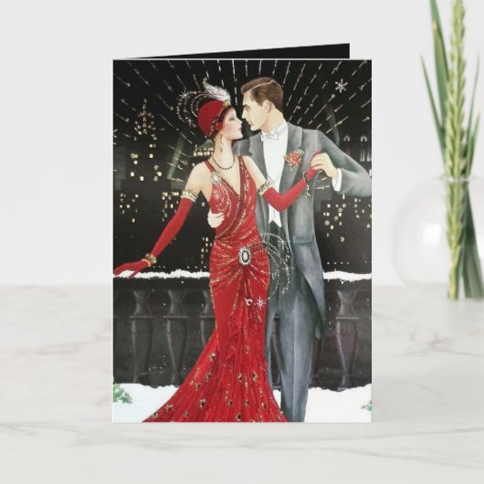 Niedlich Art Deko Feiertagskarte (Vorderseite)