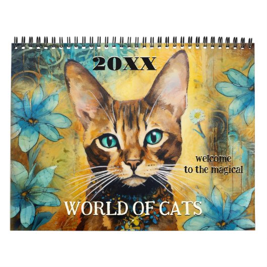 Niedlich Art Magic Cat World Kalender (Titelbild)