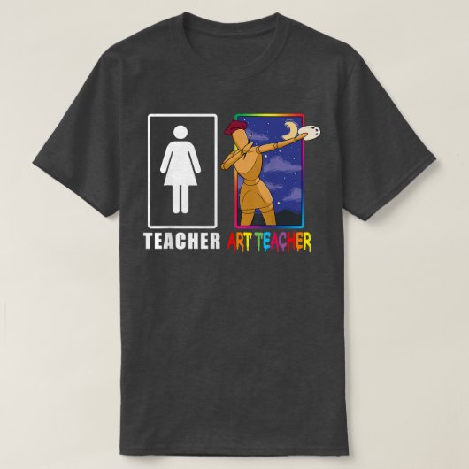 Niedlich Art Teacher Magisches Dabbing Holzmalerei T-Shirt (Design vorne)