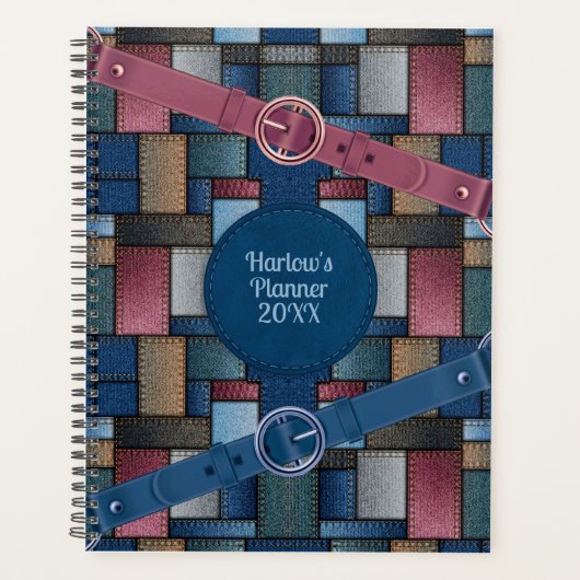 Niedlich Artisan Patchwork Blue Planner Planer (Vorderseite)
