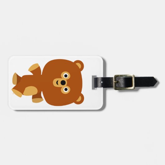 Niedlich Assertive Cartoon Bärenmarke Gepäckanhänger (Vorderseite horizontal)