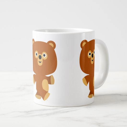 Niedlich Assertive Cartoon Bear Jumbo Tasse (Vorderseite Rechts)