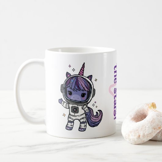 Niedlich Astro Unicorn Kaffee Tasse (Mit Donut)