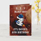 Niedlich Astronaut Supernova Braun 8. Geburtstag Karte (Gelbe Blume)