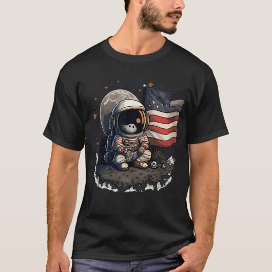 Niedlich Astronaut T-Shirt (Vorderseite)