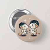 Niedlich Astronautenpaaus Button (Vorne & Hinten)