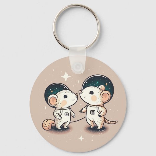 Niedlich Astronautenpaaus Schlüsselanhänger (Vorderseite)