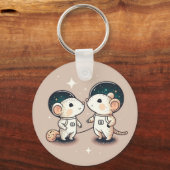 Niedlich Astronautenpaaus Schlüsselanhänger (Vorderseite)