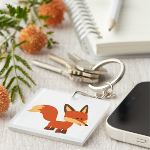 Niedlich Astute Cartoon Fox Acrylic Schlüsselanhän Schlüsselanhänger