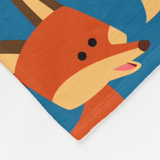 Niedlich Astute Cartoon Fox Fleece Leder (Ecke)