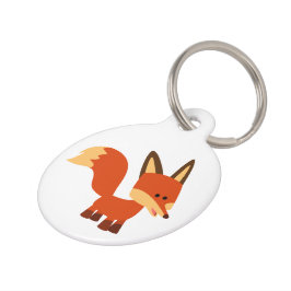 Niedlich Astute Cartoon Fox Pet Tag Tiermarke