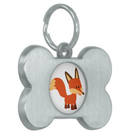Niedlich Astute Cartoon Fox Pet Tag Tiermarke