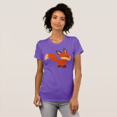 Niedlich Astute Cartoon Fox T - Shirt (Vorne ganz)