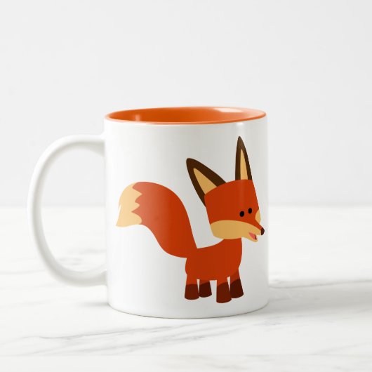 Niedlich Astute Cartoon Fox Tasse (Links)
