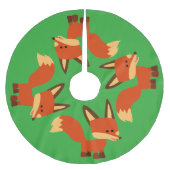 Niedlich Astute Cartoon Fox Tree Skirt Polyester Weihnachtsbaumdecke (Vorderseite)