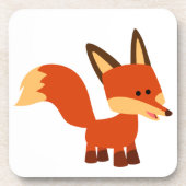 Niedlich Astute Cartoon Fox Untersetzer Set (Vorderseite)