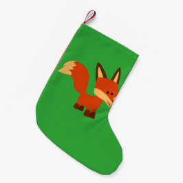 Niedlich Astute Cartoon Fox Weihnachtszeit Strumpf Kleiner Weihnachtsstrumpf