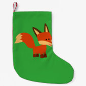 Niedlich Astute Cartoon Fox Weihnachtszeit Strumpf Kleiner Weihnachtsstrumpf (Vorderseite)