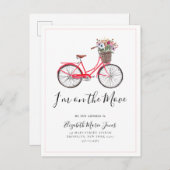 Niedlich auf dem Fahrrad unterwegs Neue Adresse be Ankündigungspostkarte (Vorne/Hinten)