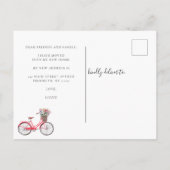 Niedlich auf dem Fahrrad unterwegs Neue Adresse be Ankündigungspostkarte (Rückseite)