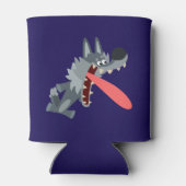 Niedlich aufgeregter Cartoon Wolf kann Cooler flas Dosenkühler (Rückseite)