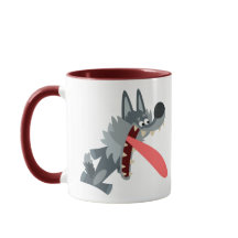 Niedlich aufgeregter Cartoon Wolf