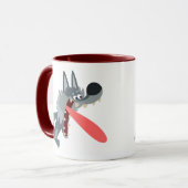 Niedlich aufgeregter Cartoon Wolf Tasse (Vorderseite Links)