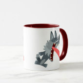 Niedlich aufgeregter Cartoon Wolf Tasse (VorderseiteRechts)