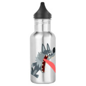 Niedlich aufgeregter Cartoon Wolf Wasserflasche (Links)