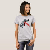 Niedlich aufgeregter Cartoon Wolf Women T - Shirt (Vorne ganz)