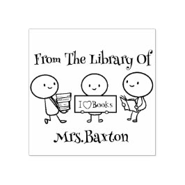 Niedlich aus der Bibliothek des Lehrers Name Kauts Gummistempel